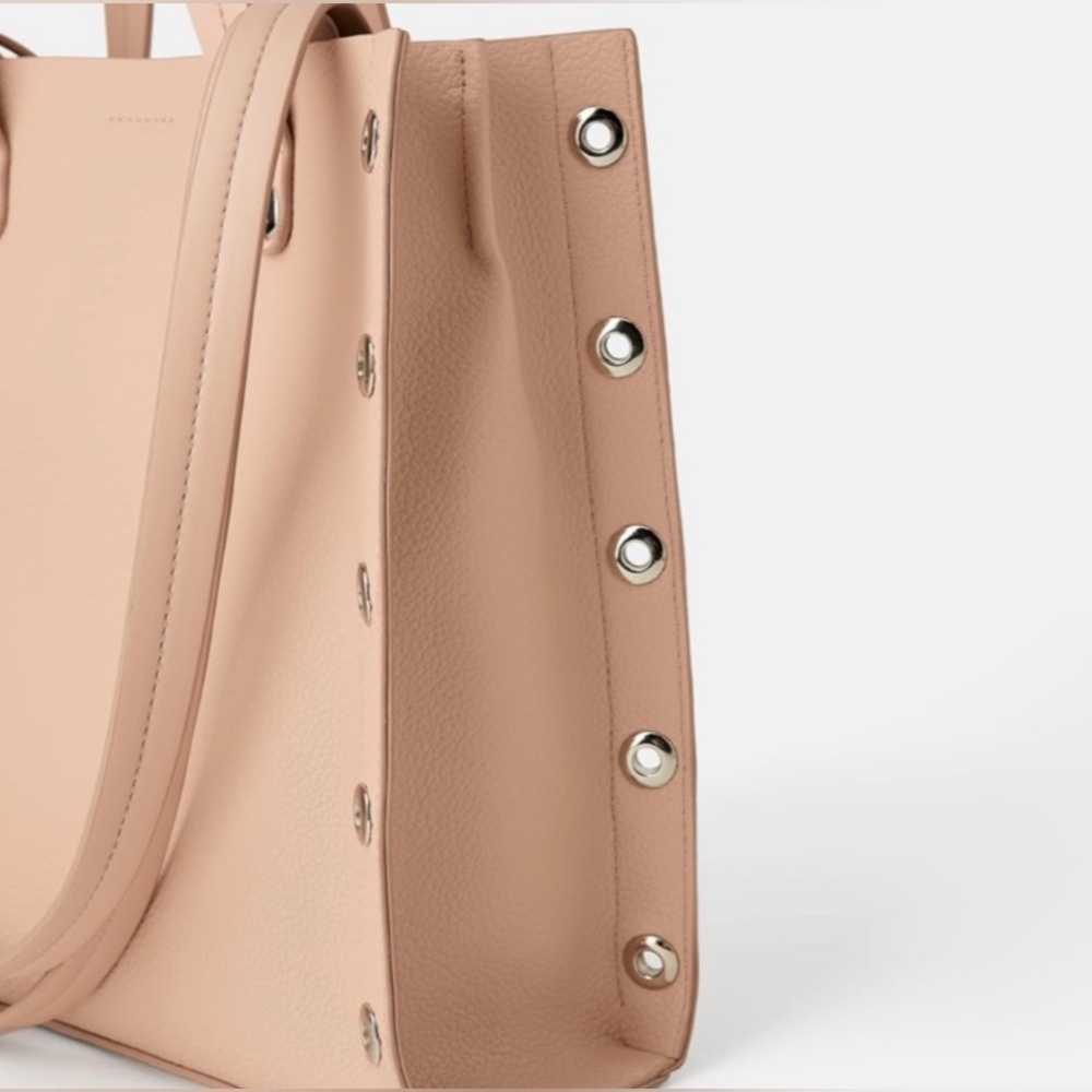 Zara Squared Shopper with Metal Ring Trim
color: Pink - Picture 4 of 7